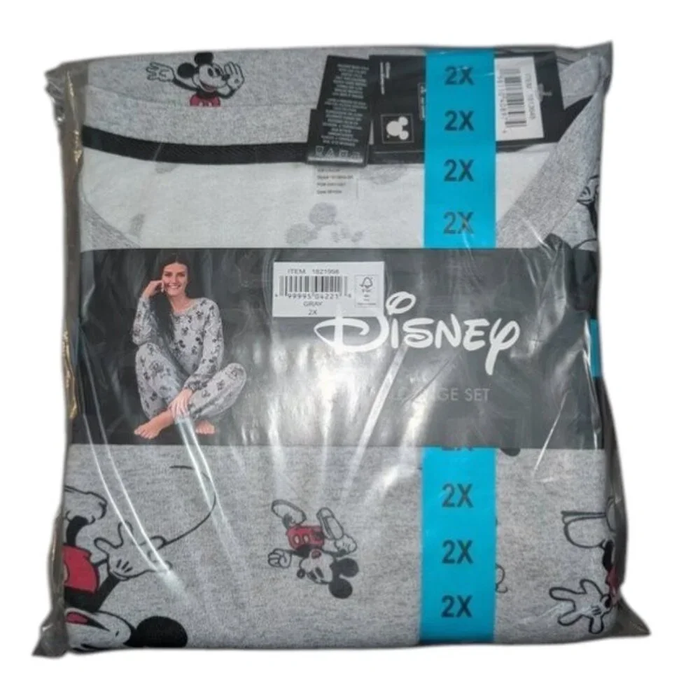 NEW Disney Mickey Mouse 2 piece Loungewear Lounge Pajamas PJs Set Pants Top 24 - Picture 5 of 5